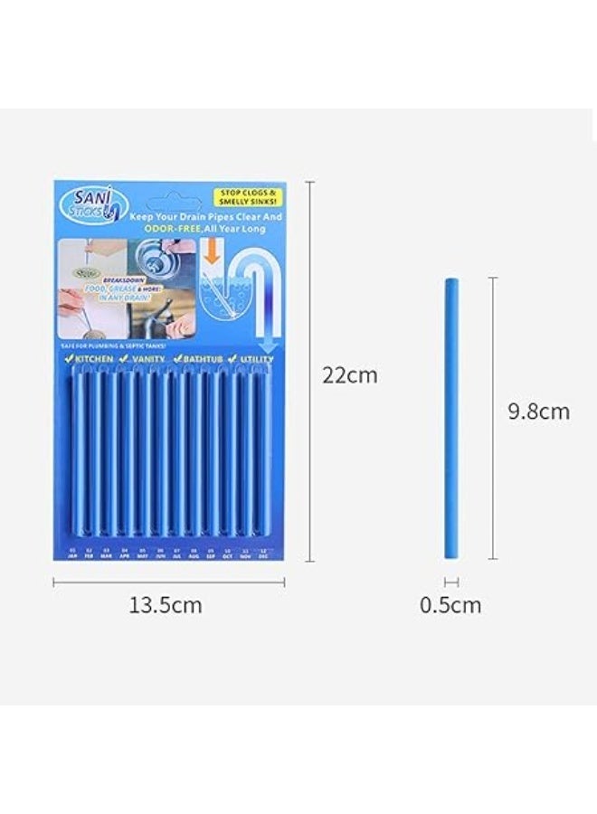 ٢٤ قطعة من أعواد تنظيف المصارف، أعواد تنظيف الأحواض ومزيل الروائح الكريهة، تحافظ على المصارف نظيفة وخالية من الروائح في الحمام والمطبخ والمرحاض وأنابيب تصريف الدش، وتزيل الروائح وتمنع الانسداد. - Image 5